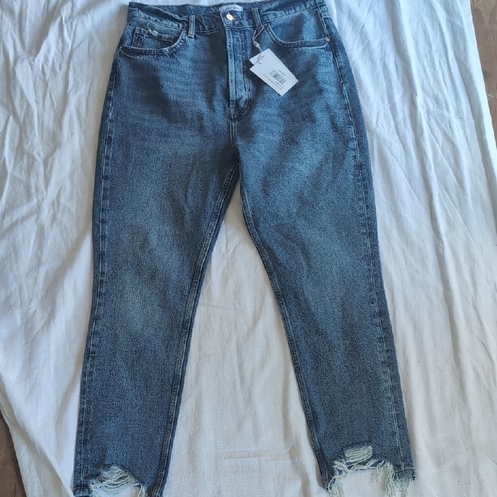 Anine Bing Distressed Blue Ankle Jeans